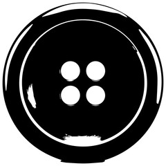 Fototapeta premium Simple black four hole clothing button icon with a glossy finish representing sewing tailoring fashion and craft supplies perfect for design projects and user interfaces