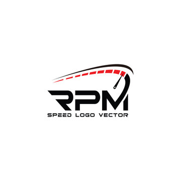 RPM Speed Logo Vector Graphic Design for Automotive and Performance