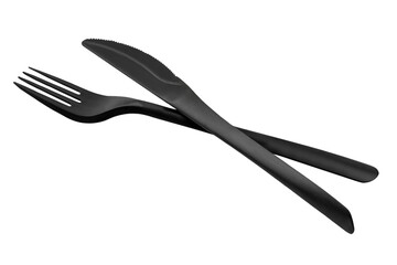 Einwegbesteck aus Plastik Hintergrund transparent PNG cut out  Plastic cutlery
