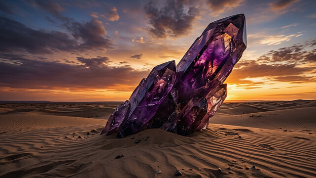砂の中から現れた結晶の塔 / Crystal tower in the sand