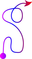 Obraz premium Red curved arrow set with wavy lines and loops, 1 hand drawn doodle arrows for business process flow, creative path and direction indicators isolated on Transparent Background