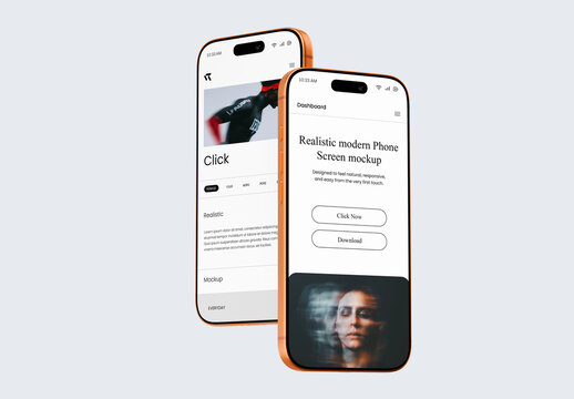 Two Smartphone Screen Mockup