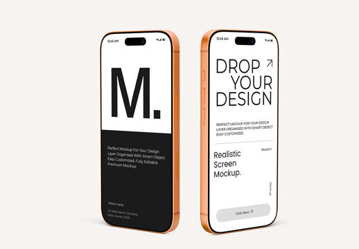 Mobile Screen Mockup Set Template