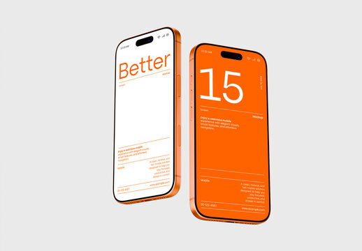 Two Floating Mobilephone Screen Mockup
