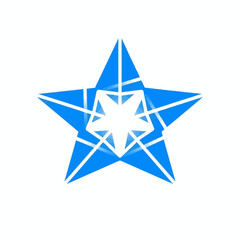 Fototapeta premium Blue Star Icon Design Symbol Graphic.