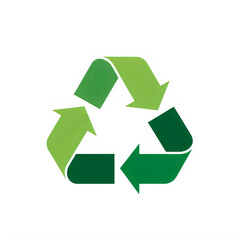Obraz premium Green recycling symbol made from three interconnected arrows forming a loop isolated on transparent background