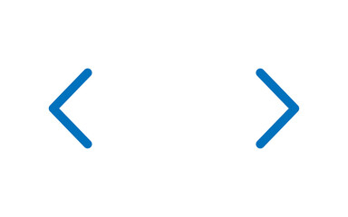Obraz premium left and right navigation chevron arrows in a professional blue colour png
