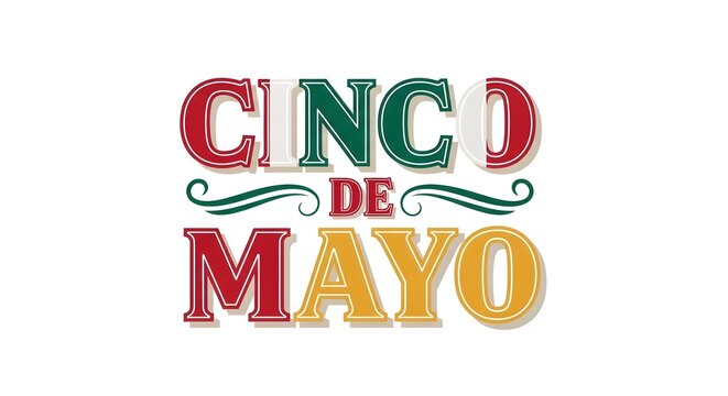Vibrant cinco de mayo celebration logo with colorful typography