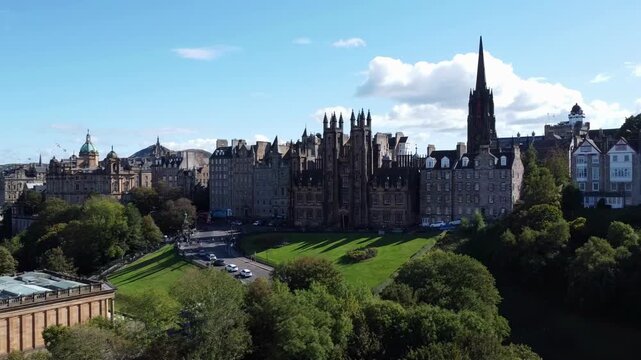 Aerial Edinburgh Gothic Architecture Castles and Historic Kirkyards