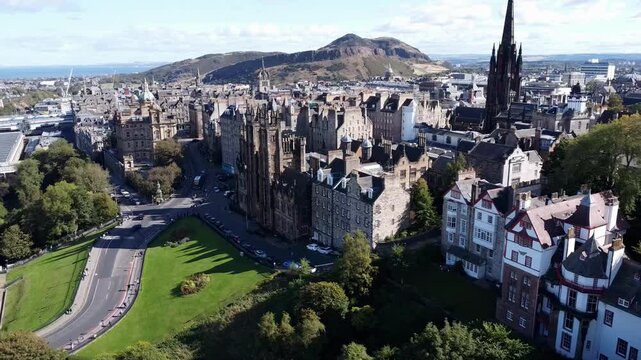 Aerial Edinburgh Gothic Architecture Castles and Historic Kirkyards