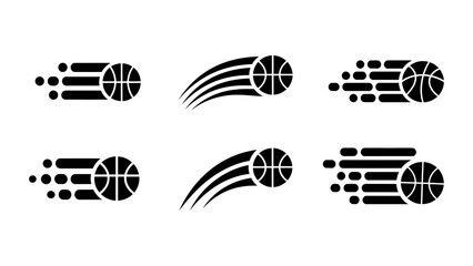 Basketball speed icon set with motion trails for sports branding and athletic competition concept © Zyariss