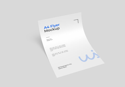 A4 Paper Flyer Mockup