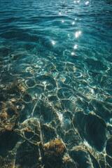 Obraz premium Crystal clear water shimmers with sunlight