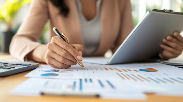Accountant reviewing documents 
