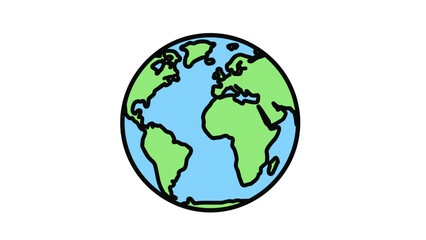 Fototapeta premium Colorful Cartoon Globe Illustration.
