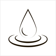 Fototapeta premium Water drop icon. Rain outline clipart. Vector stock illustration