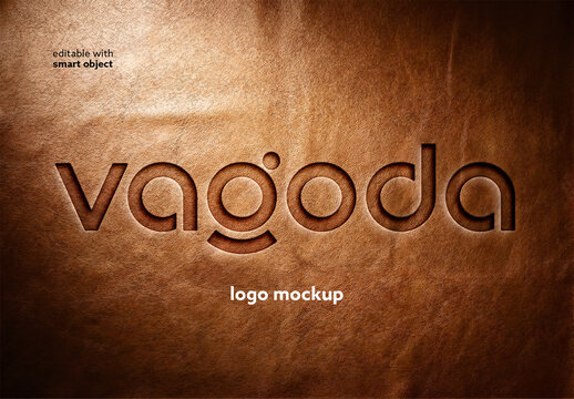 Debossed Leather Logo Mockup
