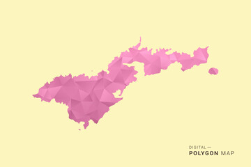 American Samoa Map - Low poly polygon map design in soft pink pastel gradient on beige background, modern minimal geometric style, clean digital vector illustration. © Whatever