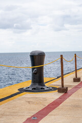 Fototapeta premium Mooring Bollard at Ocean Cruise Port