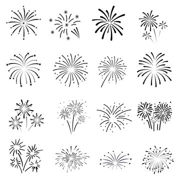 fireworks vector set