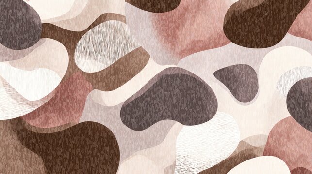 Abstract organic shapes in earthy tones creating modern artistic design