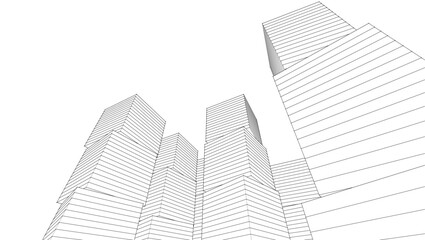 Fototapeta premium modern abstract modular architecture 3d rendering