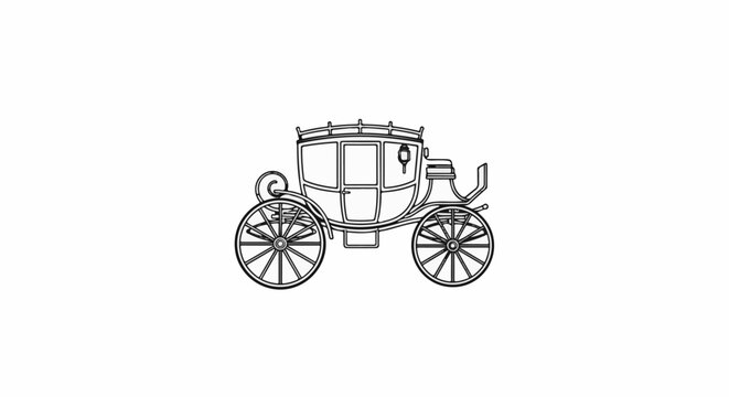 Ornate carriage with two large wheels on each side and a lamp