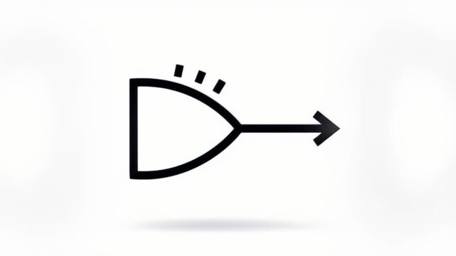 A minimalist black line with arrowheads at both ends on a white background