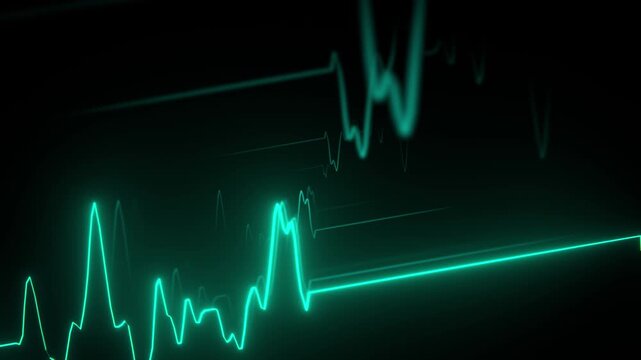 luminous line chart for market trends and volatility in financial business markets, success, analysis, stock prices, trading, business, risk management,  broker, investment, trading, value, ECG, green