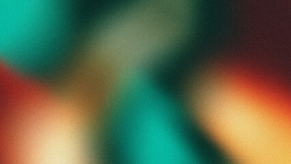 Fototapeta premium Fluid style abstract design with fine grain texture. abstract warm color palette orange, red, green.