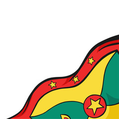 HandDrawn grenada flag Waving Corner ornament