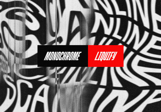 Monochrome Liquify Text Effect Mockup