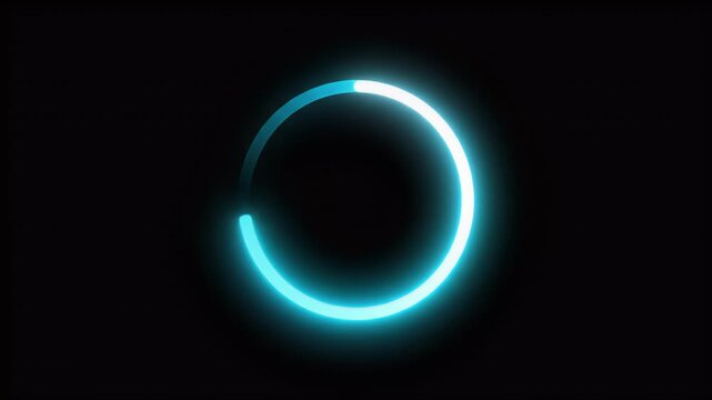 Glowing blue circle on black background