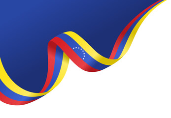 venezuela flag ribbon Waving Corner ornament