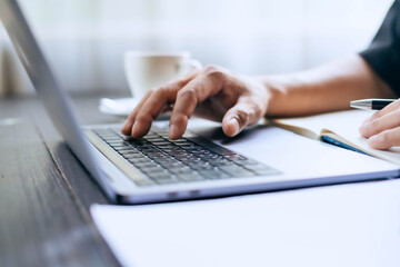 Fototapeta premium Audit concept or financial auditor, prepare financial planning reports, review financial documents. 