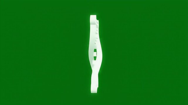 Abstract white wavy form with cutouts on a green backdrop