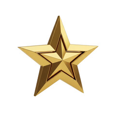 Obraz premium Golden star symbol isolated on transparent background