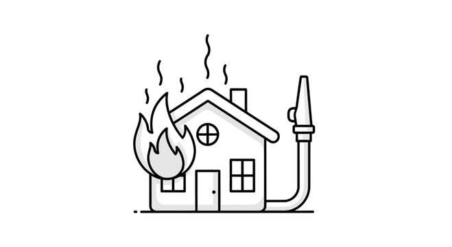 House on Fire Burning Rapidly Outside.