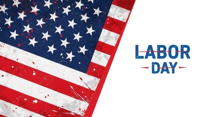 Obraz premium Happy labor day celebration with american flag background