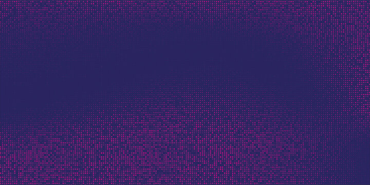 Blue purple digital particle background with square pixel diffusion. Abstract noise texture, soft gradient blending