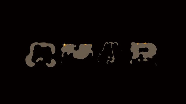 [Omar] Burning Fire Text with Smoke Effect, Cinematic Flame Animation, 4K Motion Graphics on Transparent Background
