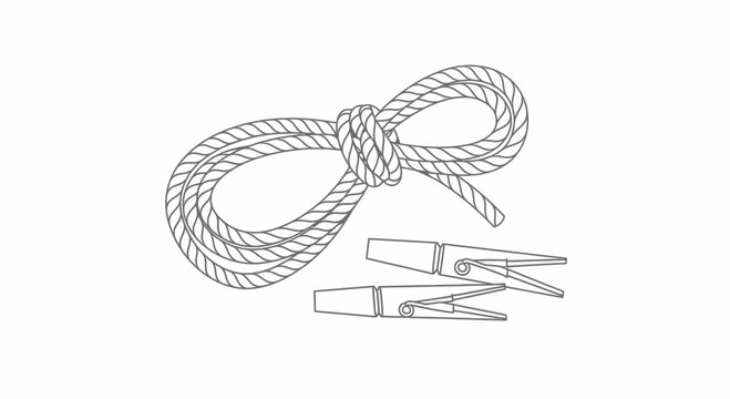 Rope and clothespins for hanging.