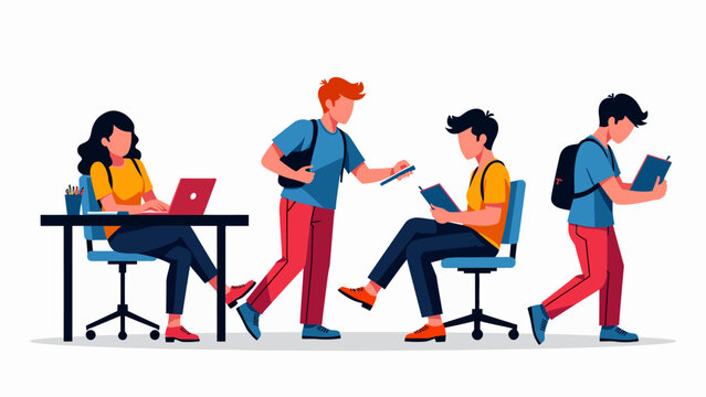 Flat vector illustration of a diverse business team sitting around a table for corporate meetings teamwork concepts and collaborative office graphics.