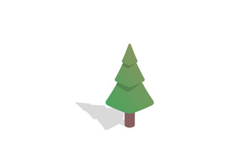 Fototapeta premium Isometric Green Pine Tree