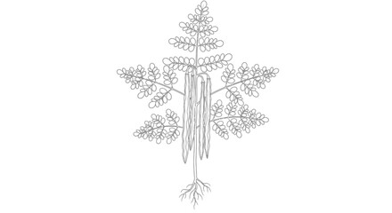 Obraz premium Detailed illustration of a pine tree.