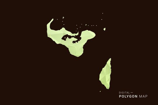 Tonga Map - Low poly polygon map in soft light green gradient on dark brown background, modern minimal geometric style, clean abstract vector illustration design.