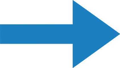 Obraz premium Solid blue right arrow symbol on white background