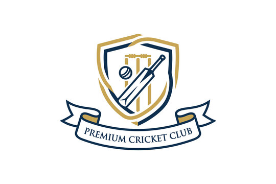 Premium Cricket Club Logo Design with Shield and Bat