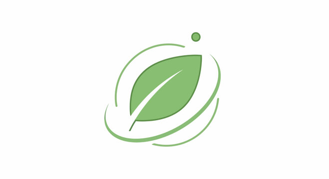 Green leaf eco symbol logo design.