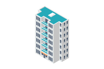Isometric Residential Apartment Block © Ibrahim